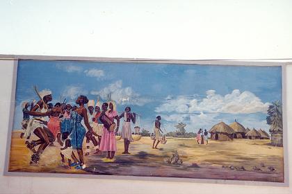 Painting (Menelik Street Asmara) representing the village of Barentu.