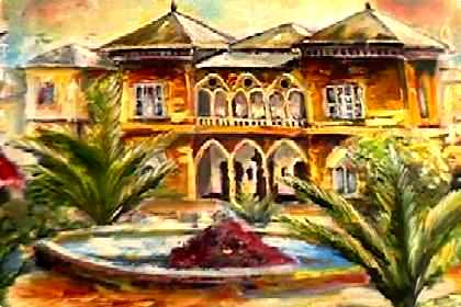Painting of the Piazza Roma-Bank of Italy - now National Bank of Eritrea